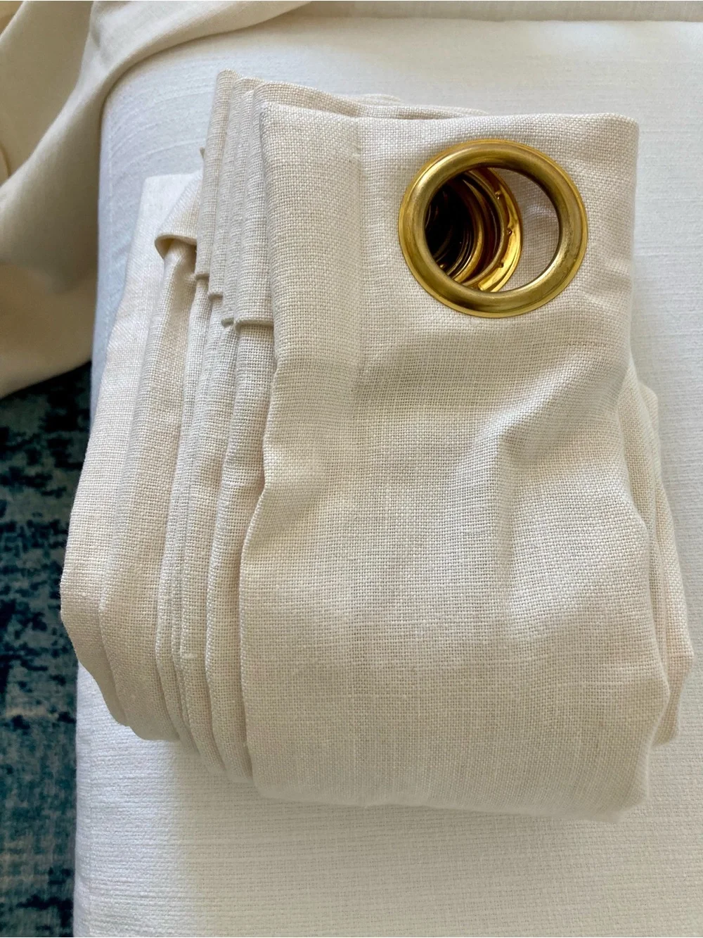 Restoration Hardware Cream Grommet-Top Drapes